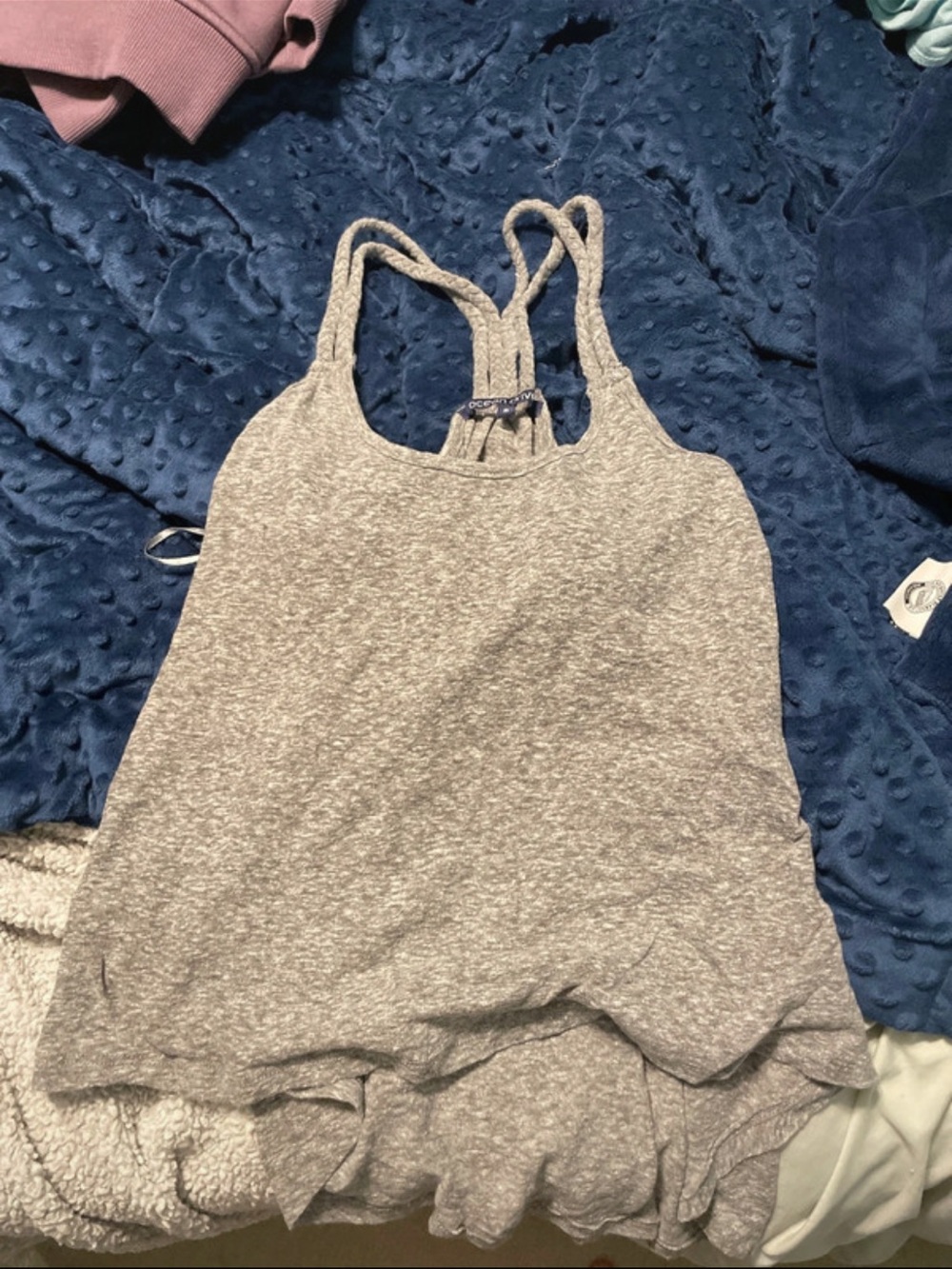 Ocean Drive Heather Gray Double-Strap Tank Top